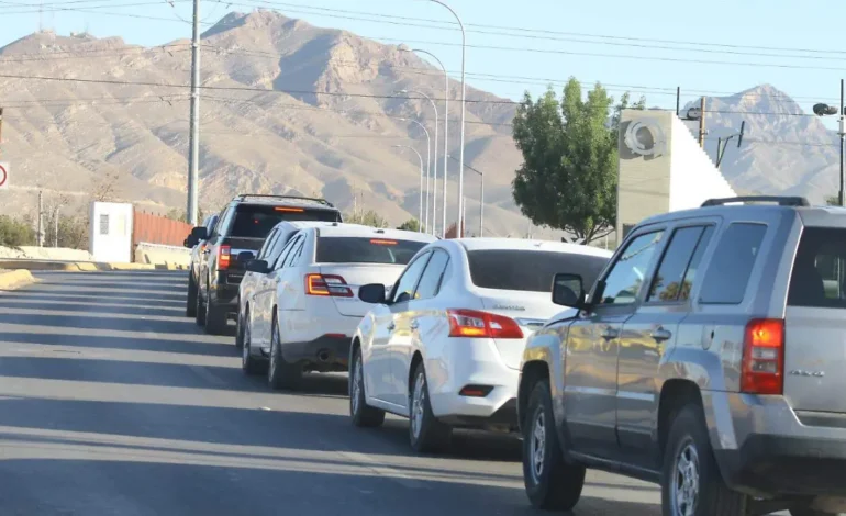 Reportan tiempos cortos de espera en cruces fronterizos hacia El Paso